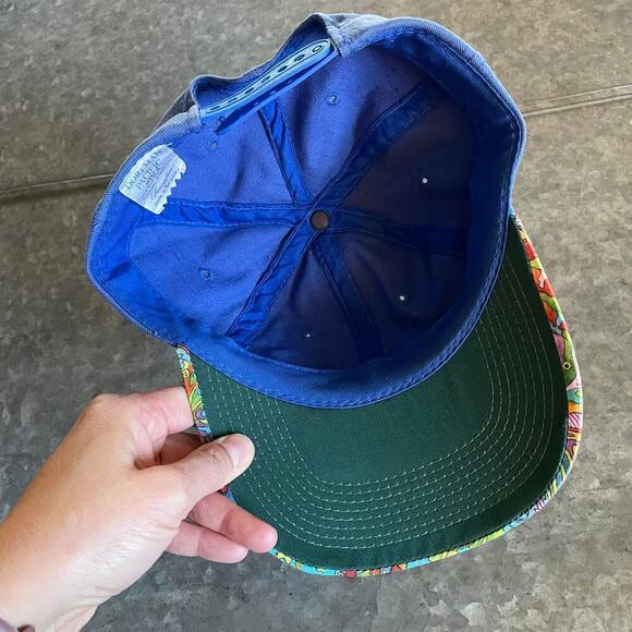 Vintage Dorfman Pacific Tropical Fish Snapback Hat Blue Green Aloha 80s 90s Dad - Picture 7 of 9